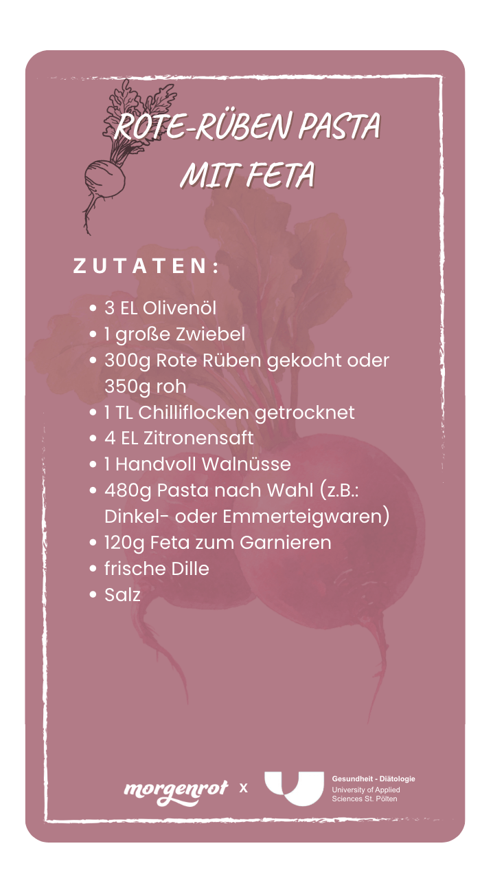 Rote Rüben-Pasta mit Feta
