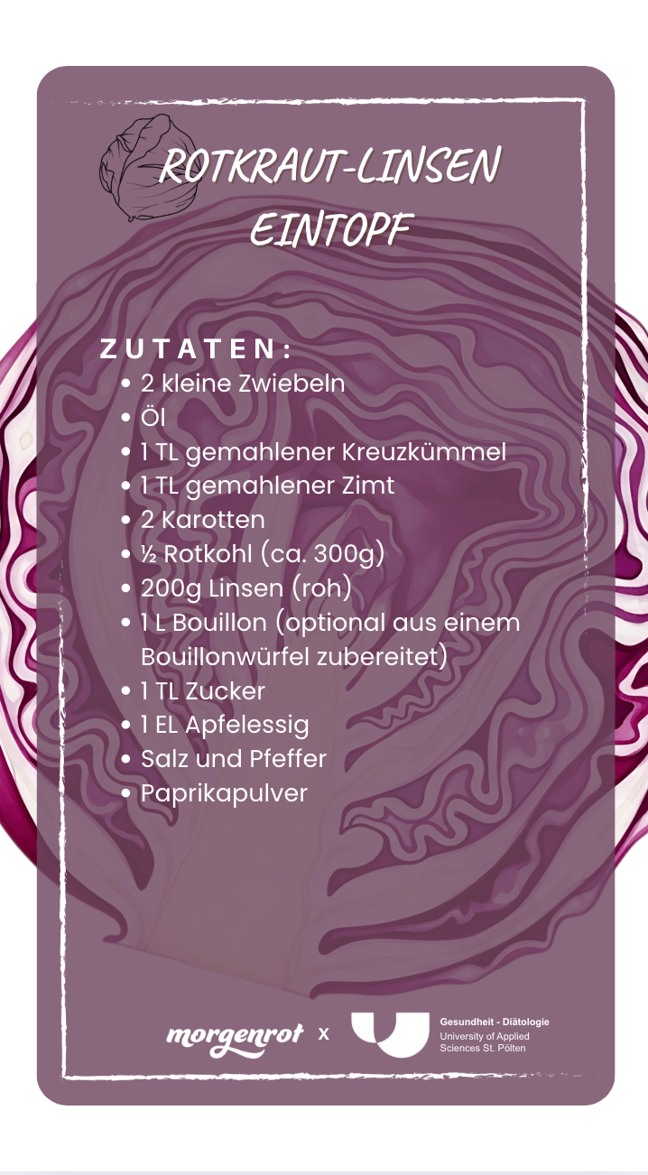 Rotkraut-Linsen-Eintopf